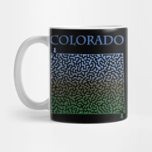 Colorado State Outline Mountain Themed Maze & Labyrinth Mug